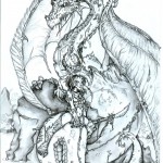 fée féerique dessin dragon guerrière