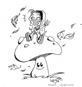 fée féerique dessin BD comics humour automne champignon