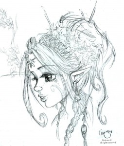 fée féerique dessin BD princesse reine elfe magnolia fleur visage